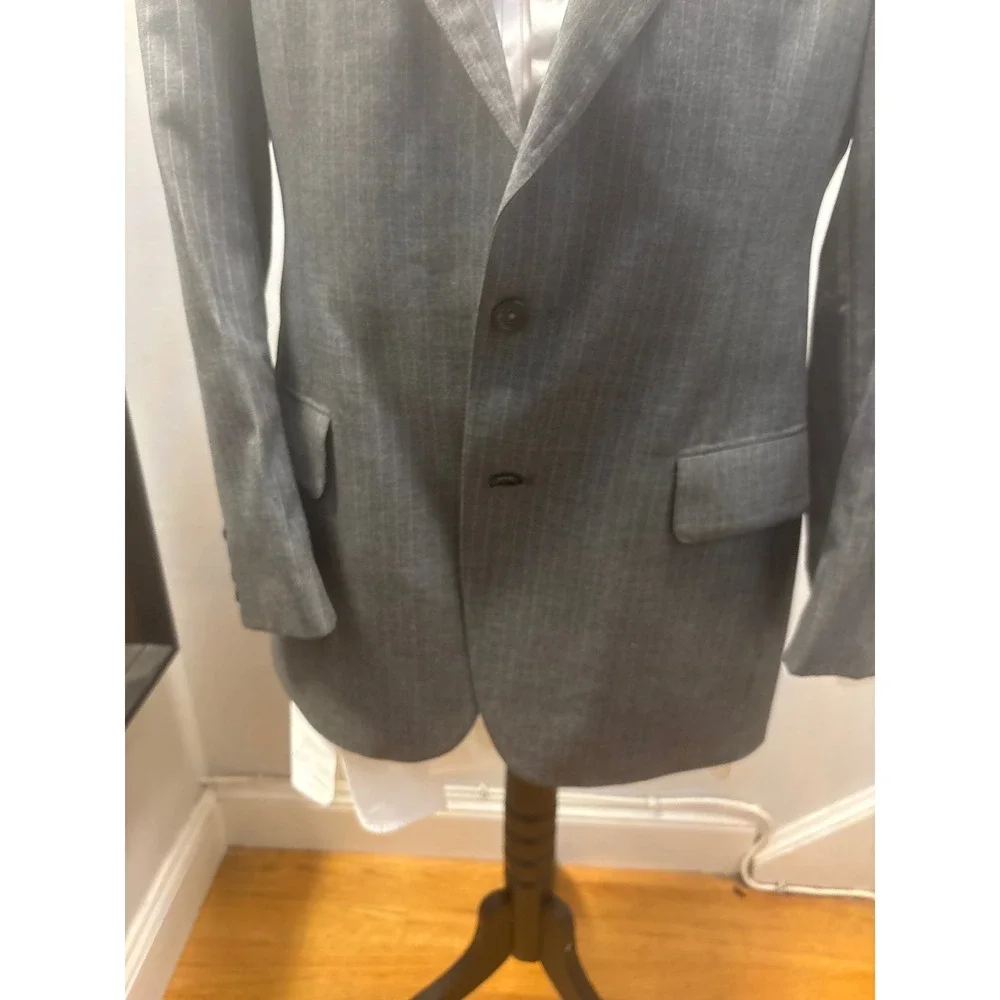 Polo University Ralph Lauren Blazer Mens‎ Grey Pinstripe SZ 37R Pant31x30